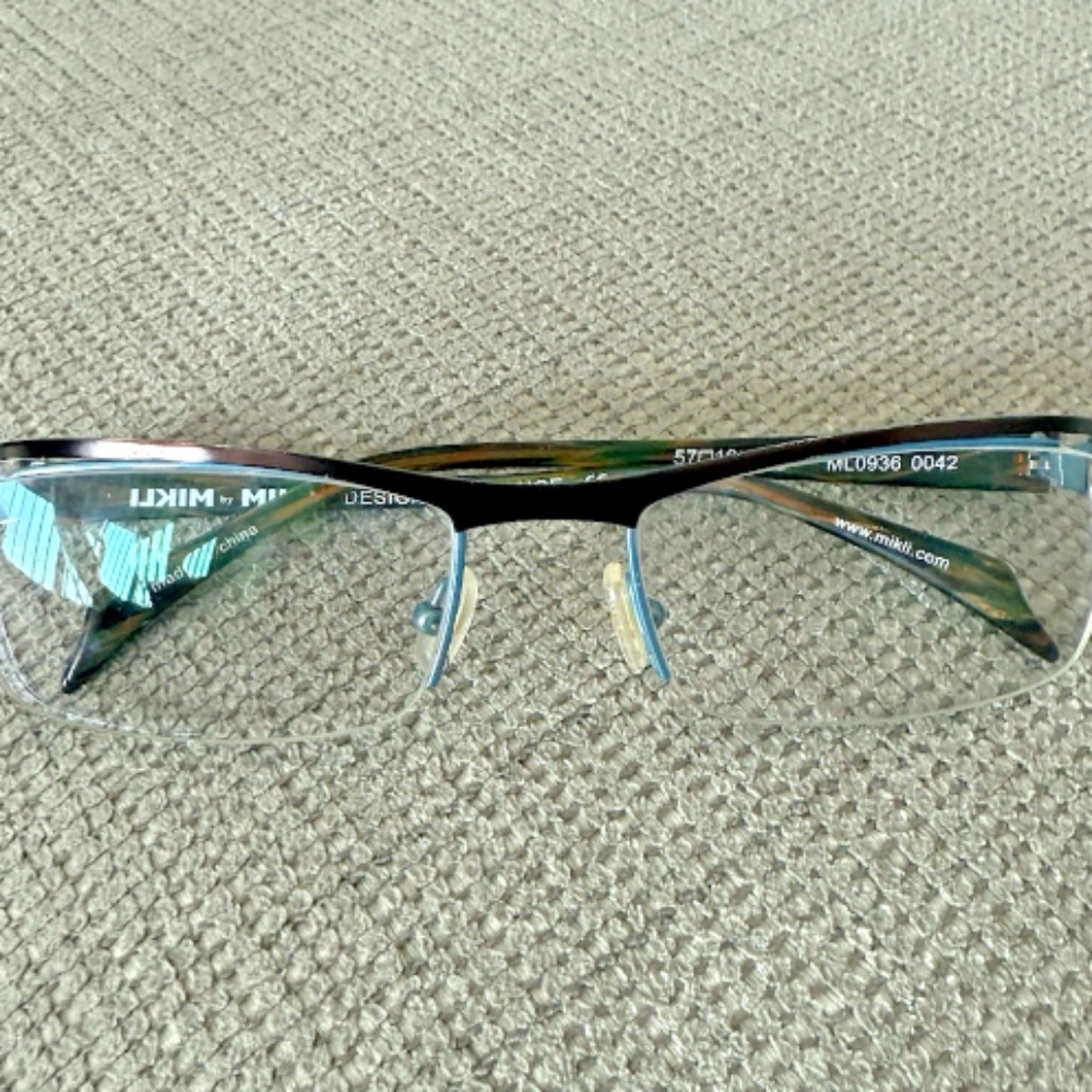 MIKLI ML0936 0042 Dark Brown Half Rimless Eyeglasses Frame 57-19-135 Made France